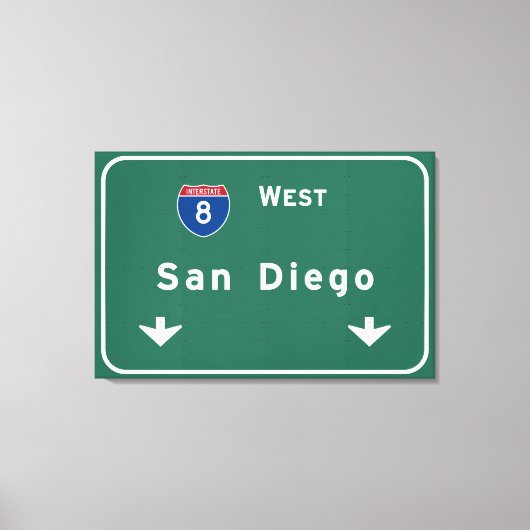 San Diego California Interstate Highway Freeway: Canvas Afdruk (Voorkant)