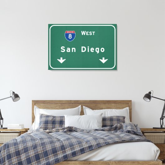 San Diego California Interstate Highway Freeway: Canvas Afdruk (Insitu (Slaapkamer))