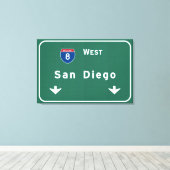San Diego California Interstate Highway Freeway: Canvas Afdruk (Insitu (Houten vloer))