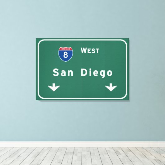 San Diego California Interstate Highway Freeway: Canvas Afdruk (Insitu (Houten vloer))