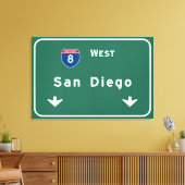San Diego California Interstate Highway Freeway: Canvas Afdruk (Insitu (Woonkamer))