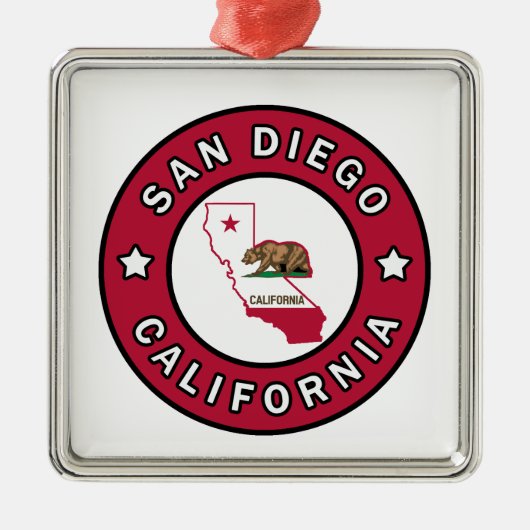 San Diego California Metalen Ornament (Voorkant)