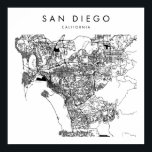 San Diego California Minimal Modern Street Map Poster<br><div class="desc">San Diego California Minimal Modern Street Map</div>