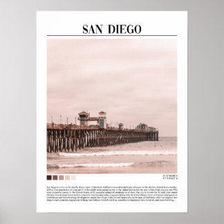 San Diego California - Minimalistische wll Art Poster