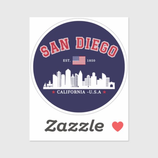 San Diego California Modern City Sticker (Vel)