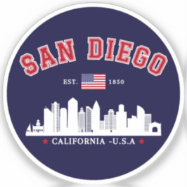 San Diego California Modern City Sticker