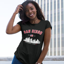 San Diego California Modern Skyline City T-shirt