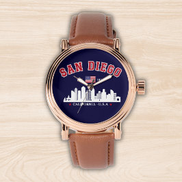 San Diego California Modern Skyline Horloge