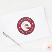 San Diego California Ovale Sticker (Envelop)