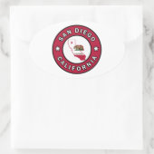San Diego California Ovale Sticker (Tas)