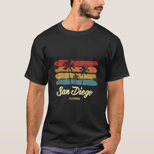 San Diego California Palm Trees Ca T-shirt (Voorkant)
