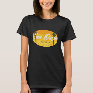 San Diego California palmbomen op retro Vintage S T-shirt