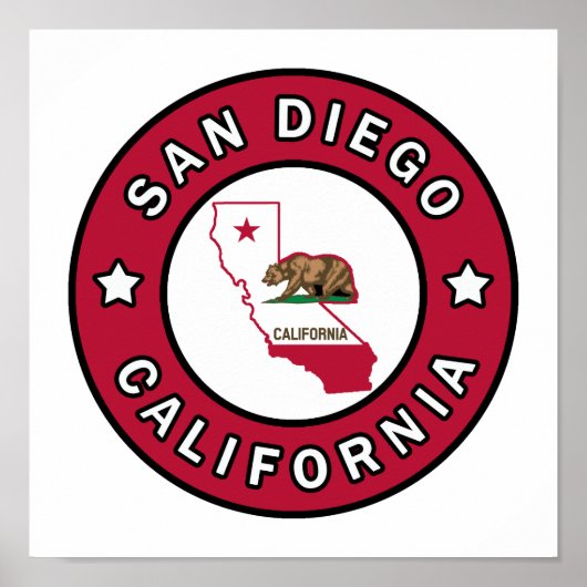 San Diego California Poster (Voorkant)