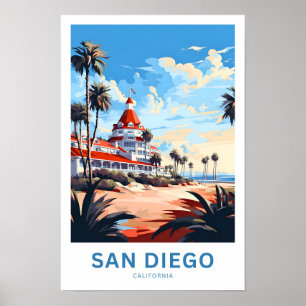 San Diego California Reisprint Poster