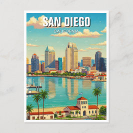 San Diego California Reizen Briefkaart