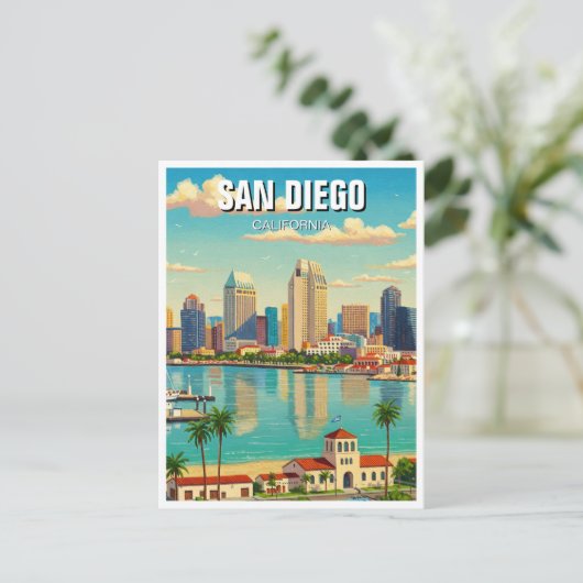San Diego California Reizen Briefkaart (Staand voorkant)