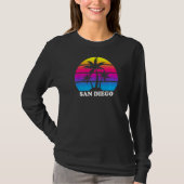 San Diego California Retro Palm Tree Sunset Vacati T-shirt (Voorkant)