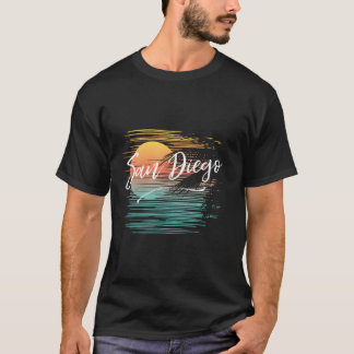 San Diego California Retro Style Kleurrijke Casual T-shirt