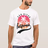 San Diego California Retro Sunset Mannen, T-Shirt (Voorkant)