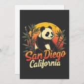 San Diego California Retro Sunset Panda Feestdagenkaart (Voorkant / Achterkant)