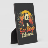 San Diego California Retro Sunset Panda Fotoplaat (Zijkant)