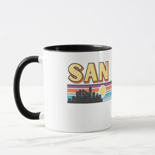  San Diego California Retro Sunset Stripes Mok (Links)