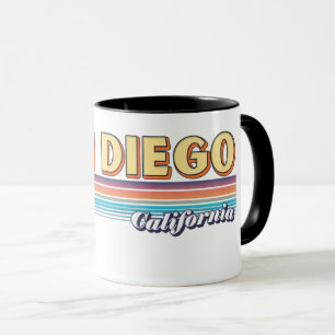 San Diego California Retro Sunset Stripes Mok