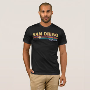  San Diego California Retro Sunset Stripes T-shirt