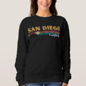  San Diego California Retro Sunset Stripes Trui (Voorkant)