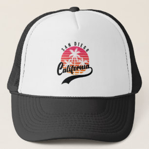 San Diego, California Retro Sunset Trucker Hat Trucker Pet