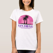 San Diego California Retro Susnet T-shirt (Voorkant)