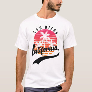 San Diego, California Retro Zonsondergang Heren T- T-shirt