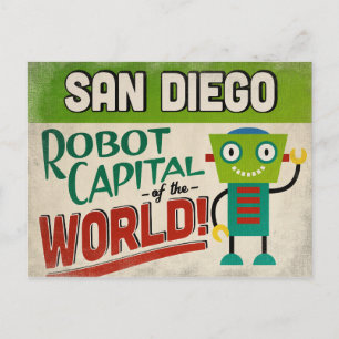 San Diego California Robot - Funny  Briefkaart