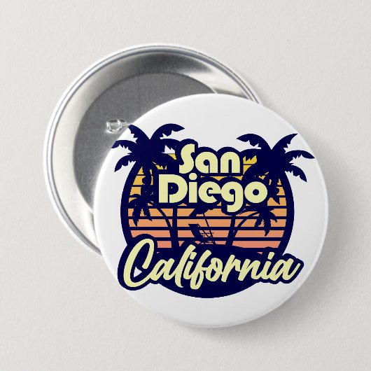 San Diego California Ronde Button 7,6 Cm (Voorkant /achterkant)