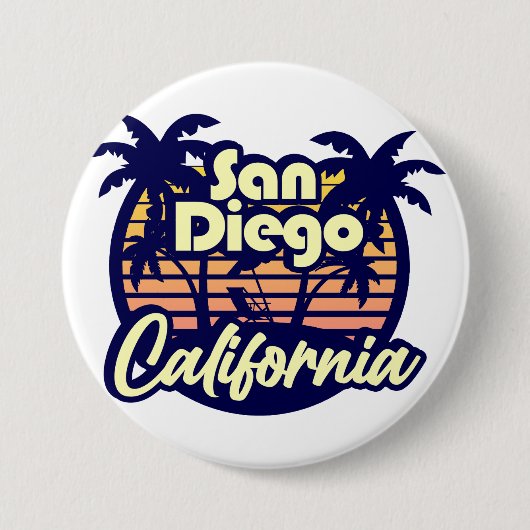 San Diego California Ronde Button 7,6 Cm (Voorkant)