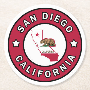 San Diego California Ronde Kartonnen Onderzetter