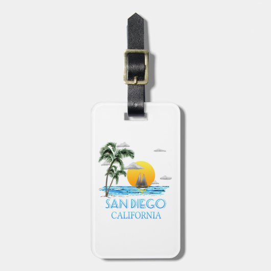 San Diego California Sailing Bagagelabel (Voorkant verticaal)