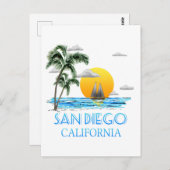San Diego California Sailing Briefkaart (Voorkant / Achterkant)