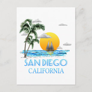 San Diego California Sailing Briefkaart