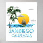San Diego California Sailing Poster (Voorkant)