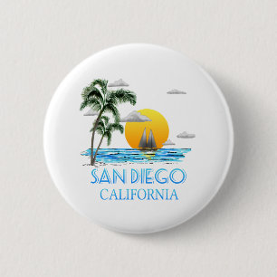 San Diego California Sailing Ronde Button 5,7 Cm