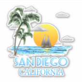 San Diego California Sailing Sticker (Voorkant)