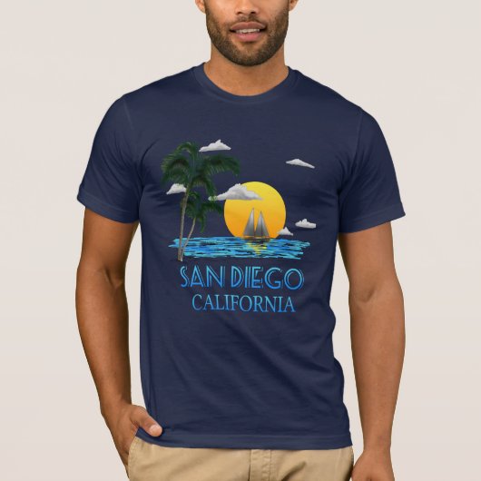 San Diego California Sailing T-shirt (Voorkant)
