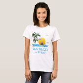 San Diego California Sailing T-shirt (Voorkant volledig)