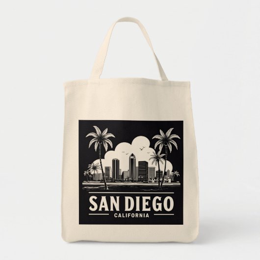 San Diego California Silhouet Tote Bag (Voorkant)