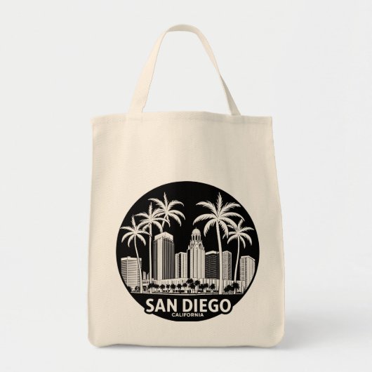 San Diego California Silhouet Tote Bag (Voorkant)
