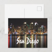 San Diego California Skyline bij nacht Briefkaart (Voorkant / Achterkant)
