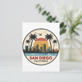 San Diego California Skyline Briefkaart (Staand voorkant)