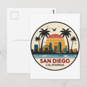San Diego California Skyline Briefkaart (Voorkant / Achterkant)