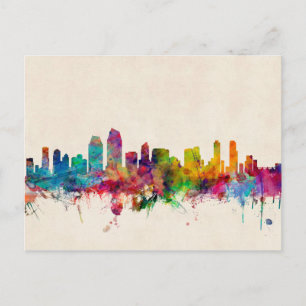 San Diego California Skyline Briefkaart